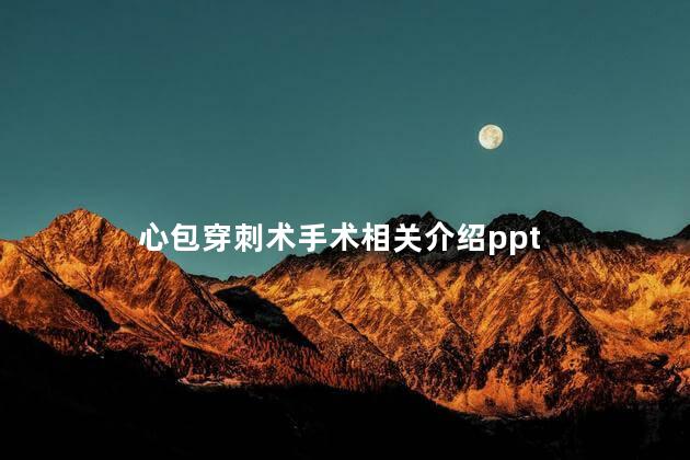 心包穿刺术手术相关介绍ppt