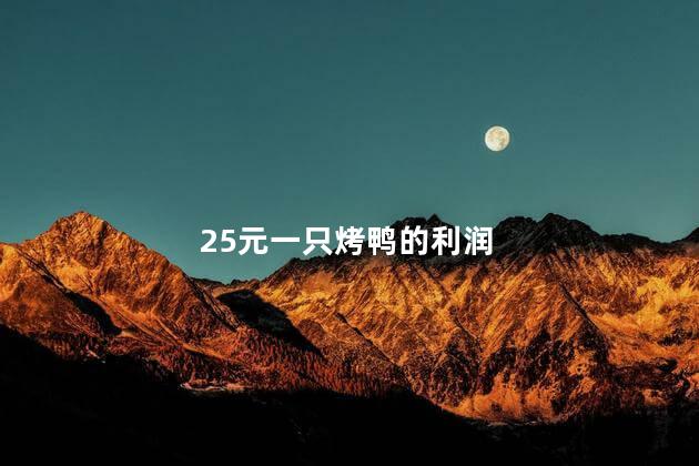 25元一只烤鸭的利润