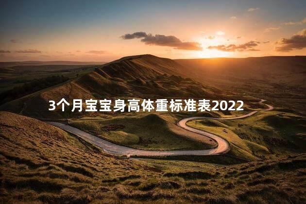 3个月宝宝身高体重标准表2022