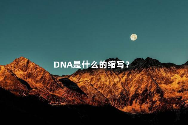 DNA是什么的缩写？