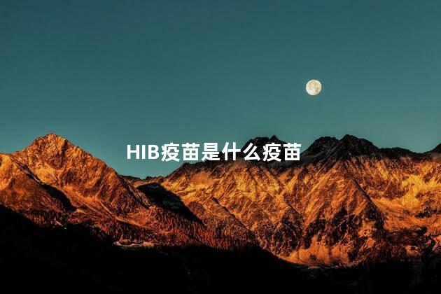 HIB疫苗是什么疫苗