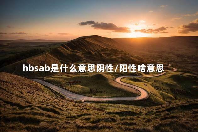 hbsab是什么意思阴性/阳性啥意思