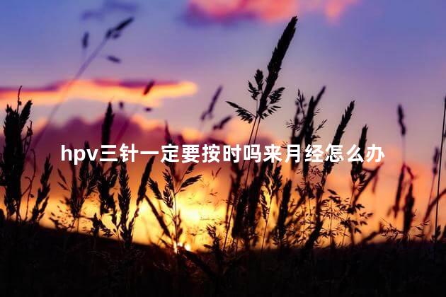 hpv三针一定要按时吗来月经怎么办