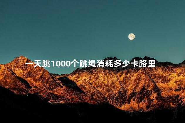 一天跳1000个跳绳消耗多少卡路里，20分钟1000个跳绳消耗多少卡路里