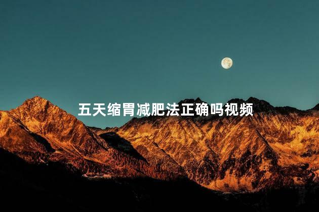 五天缩胃减肥法正确吗视频