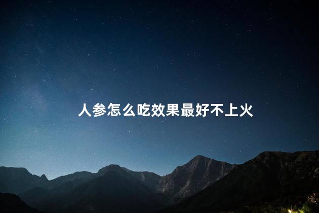 人参怎么吃效果最好不上火