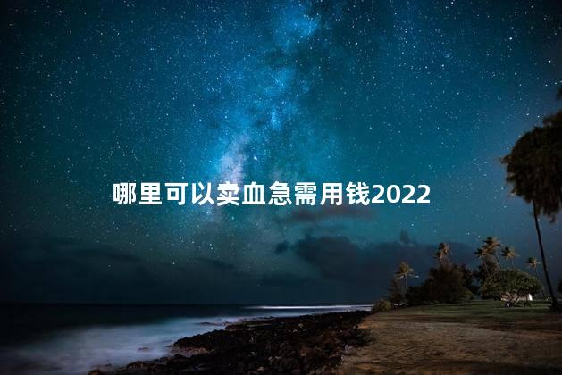 哪里可以卖血急需用钱2022