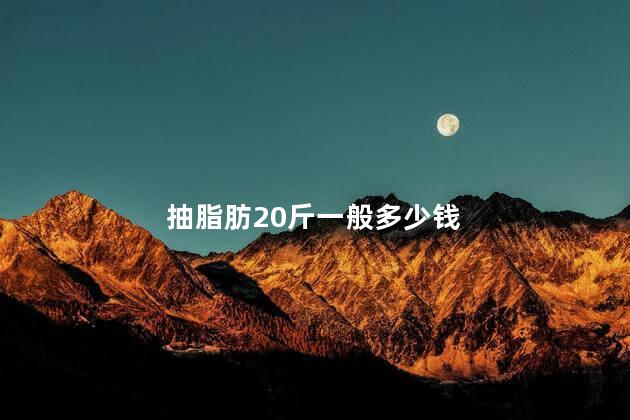 抽脂肪20斤一般多少钱