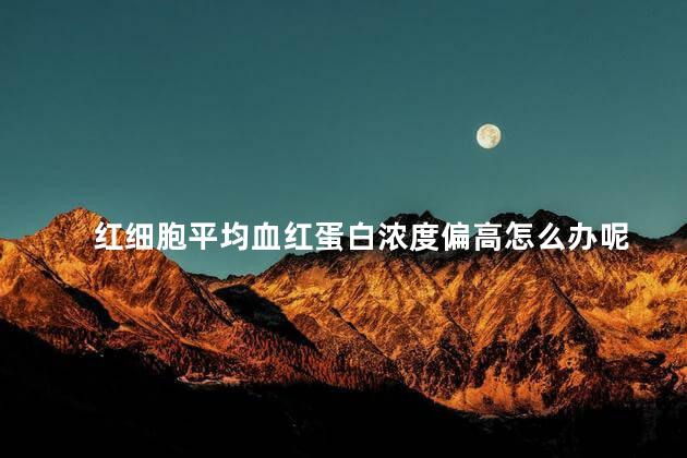 红细胞平均血红蛋白浓度偏高怎么办呢