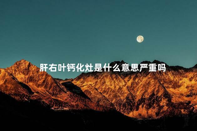 肝右叶钙化灶是什么意思严重吗